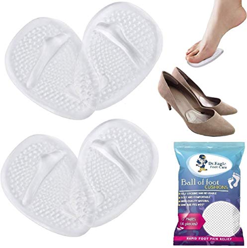 Product Cover Medical Gel Forefoot Ball of Foot Cushions Shoe Insoles Metatarsal Pads women shoe inserts for foot Pain Relief, 2 Pairs (4 Pieces). Dr.Eagle foot care (®) Golden Eagles