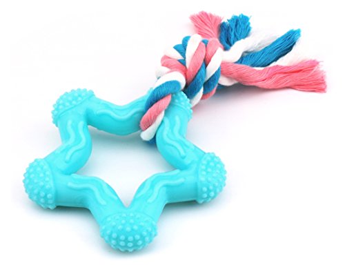 Product Cover Comtim Puppy Chew Toys, Dog Durable Teething Chew Toy with Rope for Puppies and Small Dogs,Blue Star