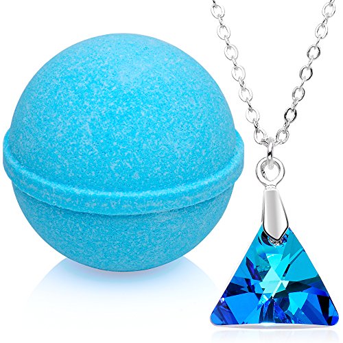 Product Cover Bath Bomb with Necklace Created with Swarovski Crystal Extra Large 10 oz. Made in USA
