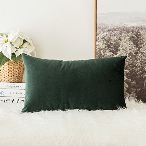 Product Cover MIULEE Velvet Soft Soild Decorative Square Throw Pillow Covers Cushion Case for Sofa Bedroom Car 12 x 20 Inch 30 x 50 cm