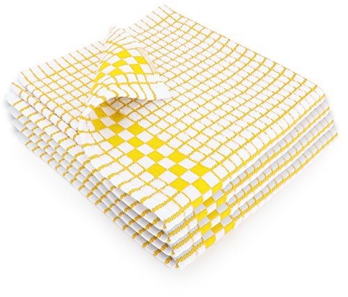 Product Cover Fecido Classic Kitchen Dish Towels with Hanging Loop - Set of 4, Yellow
