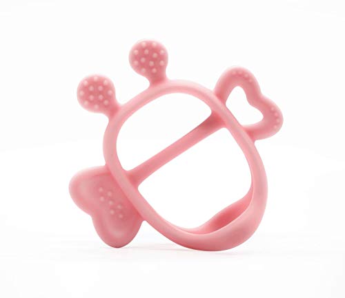 Product Cover Mama's TEM Wearable Baby Teething Toys with Teether Handle, Eco-Friendly Non-Toxic BPA Free Pure Silicone, Easy to Clean Infant Toys, Newborn Baby Gift (Pink)