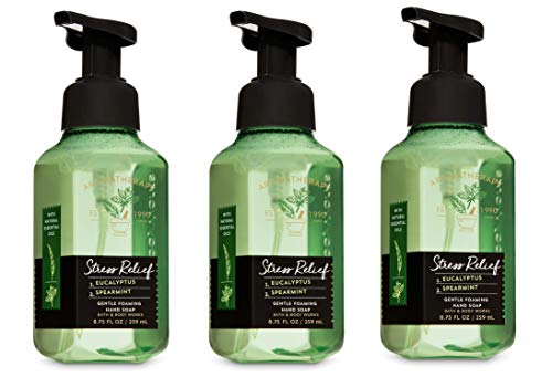 Product Cover Bath & Body Works Aromatherapy Stress Relief Eucalyptus Spearmint Gentle Foaming Hand Soap 8.75 fl.oz Set of 3