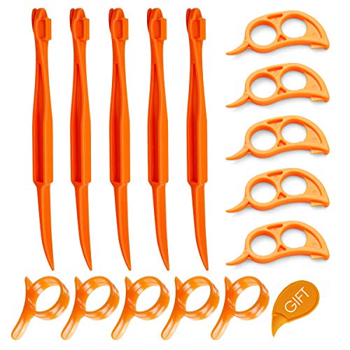 Product Cover Orange Citrus Peelers, Cosmer Set of 15 Plastic Easy Slicer Cutter Peeler Remover Opener Kitchen Accessories Knife Cooking Tool Kitchen Gadget