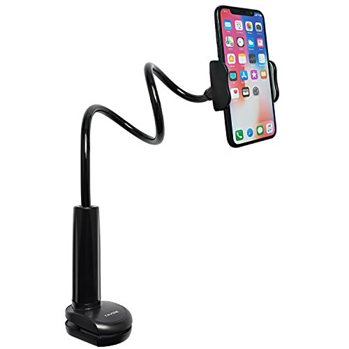 Product Cover Tryone Gooseneck Phone Holder, Flexible Long Arm Mount Stand Compatible with Smartphones, Max Width 3in, Overall Length 27.5in(Black)