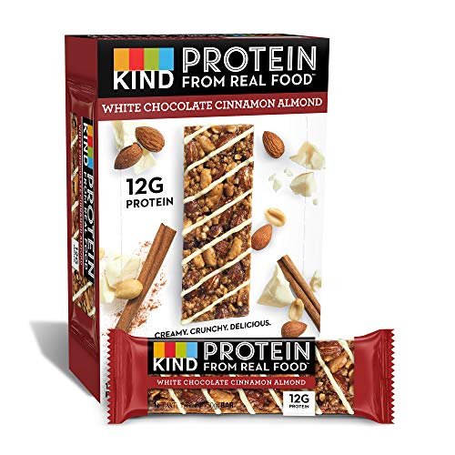 Product Cover KIND Protein Bars, White Chocolate Cinnamon Almond, Gluten Free, 12g Protein,1.76 Ounce (12 Count (Pack of 1))