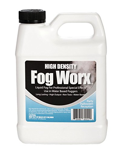 Product Cover FogWorx Extreme High Density Fog Juice - Long Lasting, High Output, Odorless Water Based Fog Machine Fluid - 1 Quart, 32 ounces for 400 Watt to 1500 Watt Machines