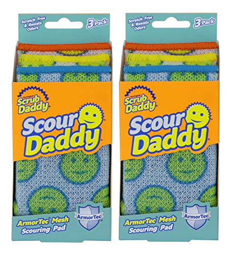 Product Cover Scrub Daddy, Scour Daddy -Multisurface Scouring Pad, Absorbent, Durable, FlexTexture Sponge, Soft in Warm Water, Firm in Cold, Scratch Free, Odor Resistant, Easy to Clean 3ct (Pack of 2)