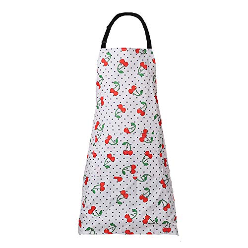 Product Cover MissOwl Adjustable Bib Apron Extra Long Ties with Pockets Home Kitchen Cooking Baking Gardening Apron for Women Men Cherry