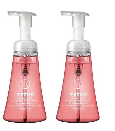 Product Cover Method Naturally Derived Biodegradable Foaming Hand Soap, Pink GrapeFruit Scent, Double Pack, 10 Fl. Oz Each, Total 20 Fl. Oz