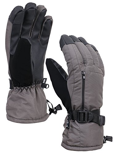 Product Cover Verabella Winter Gloves Men Thinsulate Waterproof Ski Gloves for Men, Grey27, L