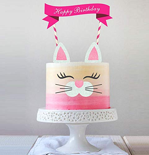 Product Cover Handmade Kitty Cake Topper Decoration, Cake Decor and Birthday Party Picks