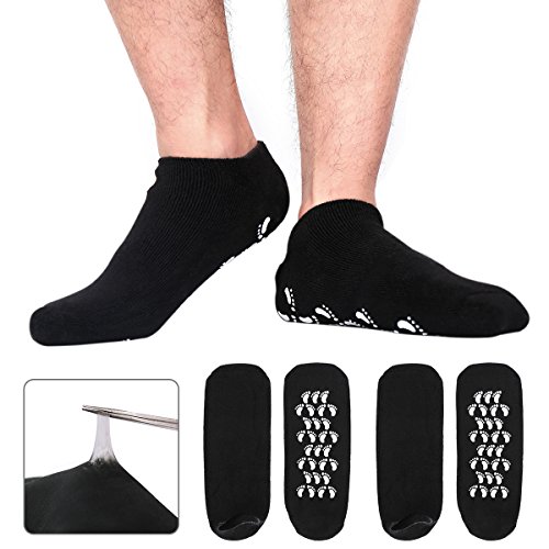 Product Cover Large Men's Moisturizing Gel Socks 2 Pairs Moisturize Soften Cracked Hard Dry Skin Repair Feet Heel Pedicure Personal Care All Day Night for US Men 10-15