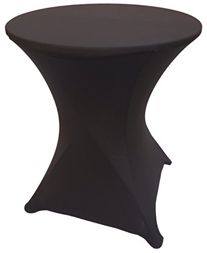 Product Cover Goldstream Point Black 24 Inch Round x 30 Inch Tall Spandex Cocktail Tablecloth Folding Cover Stretch