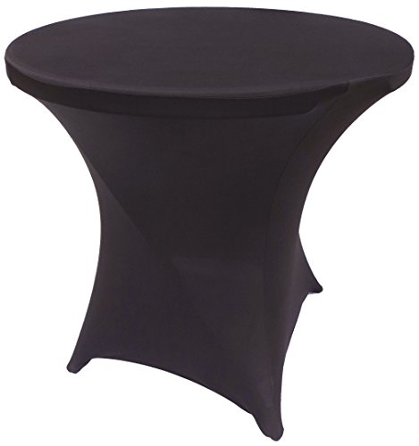 Product Cover Goldstream Point Black 32 Inch Round x 30 Inch Tall Spandex Cocktail Tablecloth Folding Cover Stretch