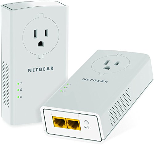 Product Cover NETGEAR Powerline Adapter 2000 Mbps (2) Gigabit Ethernet Ports with Passthrough + Extra Outlet (PLP2000)