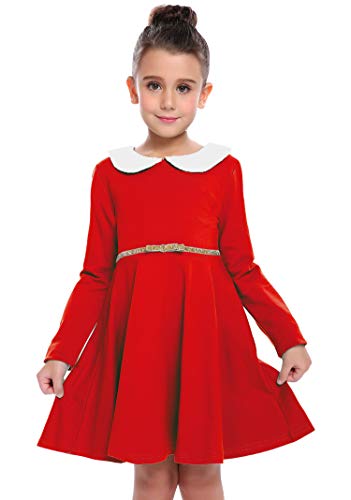 Product Cover Arshiner Little Girls Dresses Long Sleeve Doll Collar Swing Party Dress