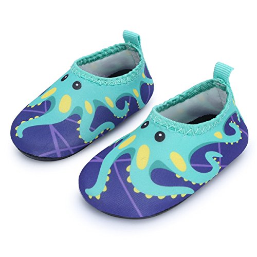 Product Cover JIASUQI Summer Casual Skin Water Shoes Socks for Baby,Sand Swim Surf Aerobics,Green Octopus 12-18 Months