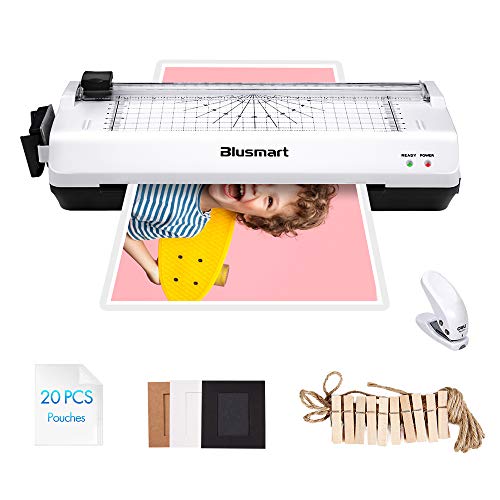 Product Cover 5 in 1 Blusmart Laminator Set, A4, Trimmer, Corner Rounder, 20 Laminating Pouches, Photo Frames, White