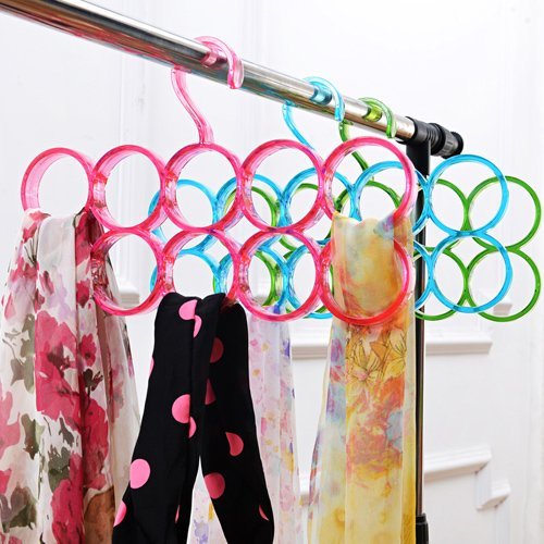 Product Cover ShopAIS Double line Acrylic Hanger Plastic Ring Hanger for Scarf, Shawl, Tie, Belt, Closet Accessory Wardrobe Organizer