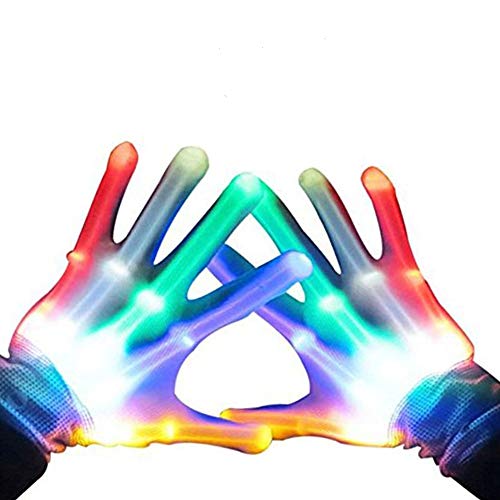 Product Cover Toys for 3-12 Year Old Boys, Halloween Costume LED Flashing Gloves Novelty Cosplay Festival Party Toys for 3-12 Year Old Girls Cool Fun Christmas New Gifts for Boys Age 3-12 Stocking Fillers GL01