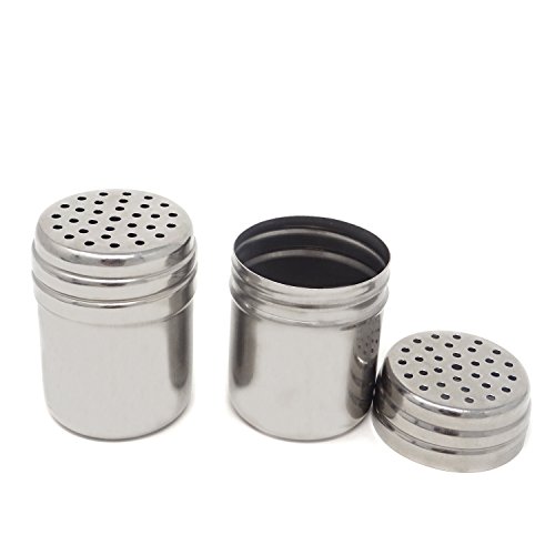 Product Cover Honbay 2PCS 5 oz Stainless Steel Dredge Salt Sugar Spice Pepper Shaker Seasoning Cans