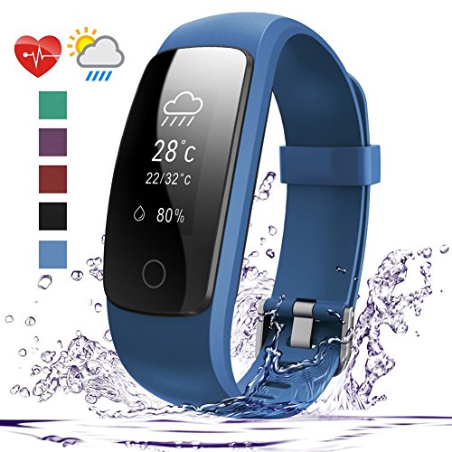 Product Cover 007plus Fitness Tracker HR, D107Plus Heart Rate Monitor Fitness Smart Watch Activity Tracker with Sleep Monitor IP67 Waterproof Pedometer Smart Wristband (Blue)