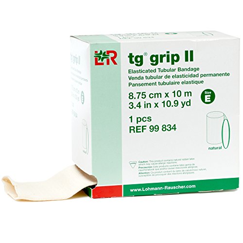 Product Cover tg Grip II Elasticated Tubular Compression Bandage, Seamless Tube Stockinette Wrap for Retention, Lymphedema, Swelling, Natural, Size E