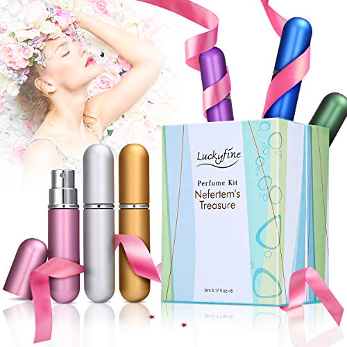 Product Cover LuckyFine 6 PCS Mini Perfume Gift Set for Women, 6 Scent Kit for Girls Valentine's Day Gift Set