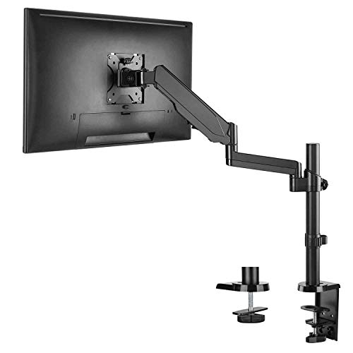 Product Cover WALI Premium Single LCD Monitor Desk Mount Fully Adjustable Gas Spring Stand for Display up to 32 inch, 17.6 lbs Capacity (GSDM001), Black