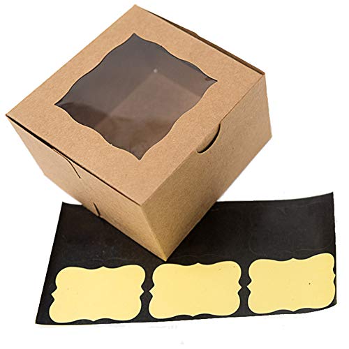 Product Cover Small Brown Bakery/Pastry Boxes - 10 Pack 4x4x2.5