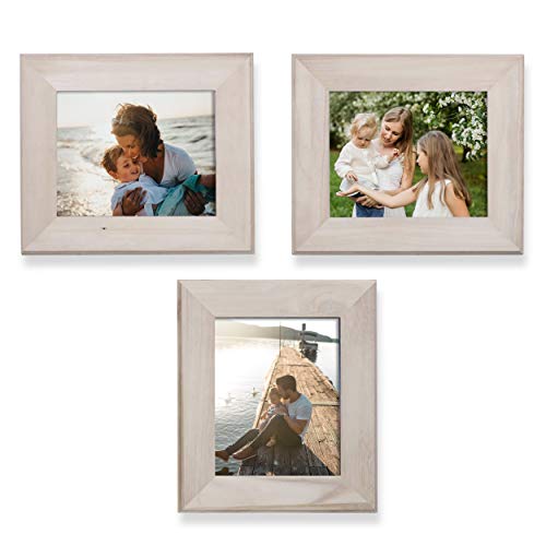Product Cover Wallniture 8x10 Unfinished Wood Picture Frames for Home or Office Decor Set of 3