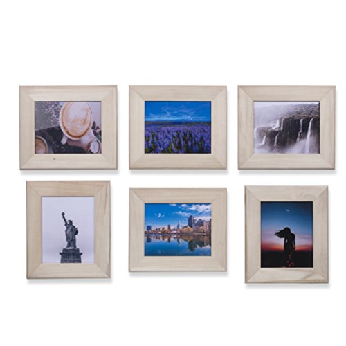 Product Cover Wallniture 8x10 Unfinished Wood Picture Frames for Home or Office Decor Set of 6