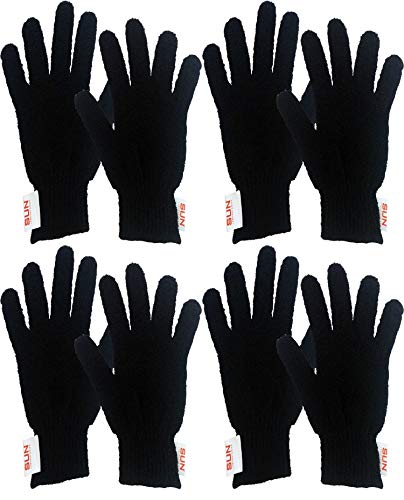 Product Cover Exfoliating Gloves 4 Pairs - Full Body Scrubbing Gloves Great Dead Skin Remover Body Scrubbers For Use In Shower