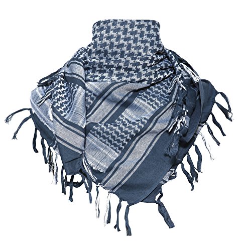 Product Cover TACVASEN Men's Cotton Military Shemagh Head Neck Tactical Scarf Arab Wrap Blue