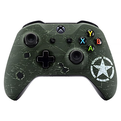 Product Cover eXtremeRate WWII US Army Overlord Faceplate Cover, Soft Touch Front Housing Shell Case, Comfortable Soft Grip Replacement Kit for Microsoft Xbox One X & One S Controller