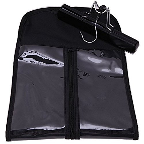 Product Cover Hair Extension Storage Bag, Hair Extension Hanger Strong Holder, Dust-proof Portable Suit with Transparent Zip Up Closure- Lightweight, Waterproof and Portable (Black)