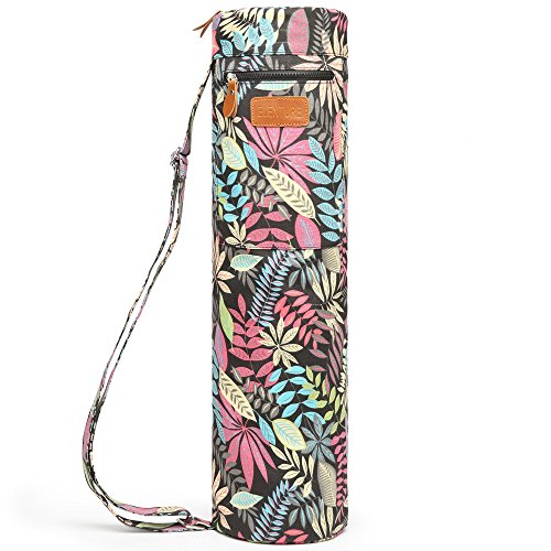 Product Cover ELENTURE Full-Zip Exercise Yoga Mat Carry Bag with Multi-Functional Storage Pockets (Colorful Leaves)