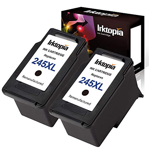 Product Cover Inktopia Remanufactured Ink Cartridge Replacement for Canon PG-245XL 245XL 245 XL High Yield (2 Black) Used in PIXMA iP2820 MG2420 MG2520 MG2522 MG2920 MG2922 MG2924 MG3022 MX490 MX492 Printer