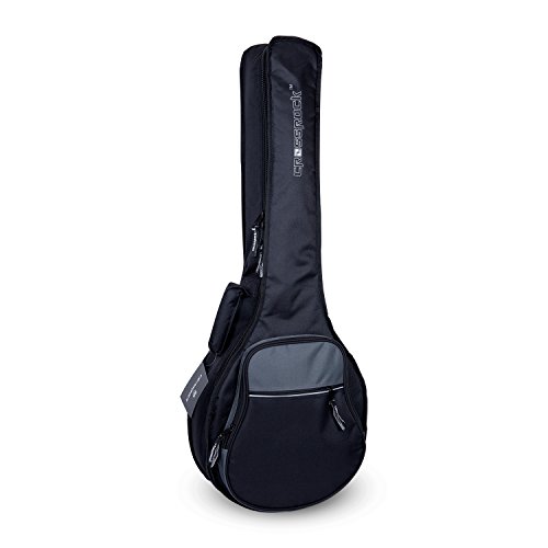 Product Cover Crossrock CRSG106BJBG Padded Gig Bag for Open Back & Resonator Banjos, Backpack Straps, Black/Grey