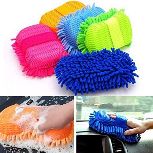Product Cover SHOPEE BRANDED Car Washing Sponge With Microfiber Washer Towel Duster For Cleaning Car. Bike Vehicle (Color May Vary) (1)
