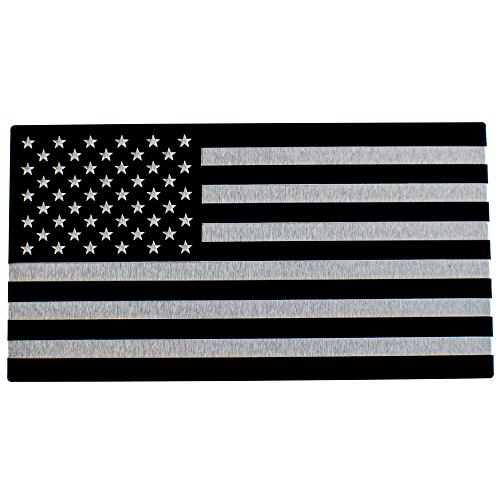 Product Cover 3D METAL American Flag Car Sticker Emblem For Auto, Bike, Truck, Car, and SUV (Black & Silver)