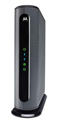 Product Cover MOTOROLA 24x8 Cable Modem, Model MB7621, DOCSIS 3.0. Approved by Comcast Xfinity, Cox, Charter Spectrum, Time Warner Cable, and More. Downloads 1,000 Mbps Maximum (No WiFi)