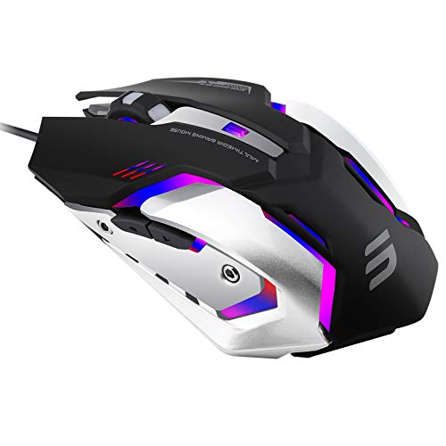 Product Cover LINGYI Gaming Mouse, 6 Programmable Buttons, 4 Adjustable DPI Levels, 4 Circular & Breathing LED Light, Wired Mouse Used for Games and Office[ Black ]