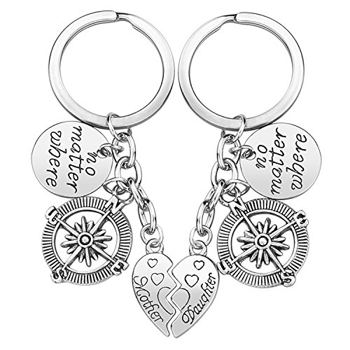 Product Cover Mother Daughter Gift Keychain - 2PCS Mom Daughter Gift Set for Birthday Christmas, Mom Gifts, Daughter Gifts, Mother Daughter Jewelry, Mothers Day Gifts