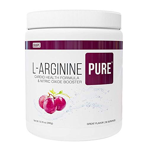 Product Cover L-Arginine Pure ® | Best Tasting L-arginine Drink Mix Formula for Blood Pressure, Cholesterol, Heart Health, and More Energy (13.7 oz, 390g) (Grape, 1 Bottle)