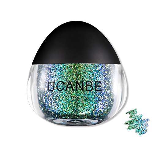 Product Cover UCANBE Glitter Snot for Body Face Paint, Sparkling Shimmer Eye shadow Makeup, Hair 0.63 fl. Oz (Blue-green)