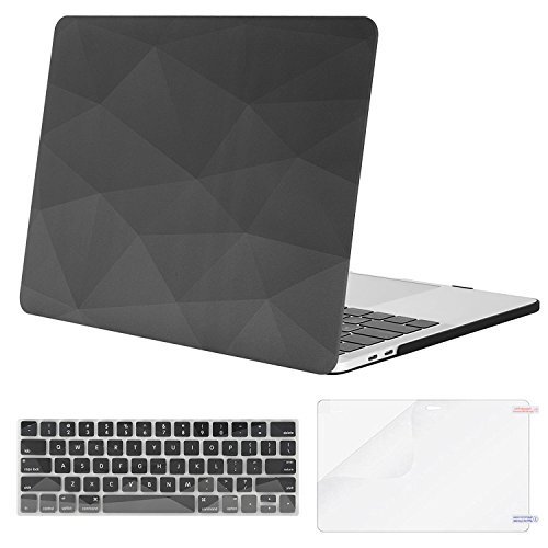 Product Cover MOSISO MacBook Pro 13 inch Case 2019 2018 2017 2016 Release A2159 A1989 A1706 A1708, Plastic Pattern Hard Shell & Keyboard Cover & Screen Protector Compatible with MacBook Pro 13, Gray Geometric