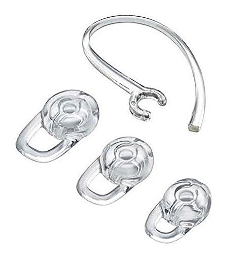Product Cover Replacement Set: 1 Earhook and 3 S/M/L Eartips Compatible with Plantronics Explorer 80 110 120 500, Voyager 3200 3240 Edge, M25, M70,M90,M95,M100,M155,Marque 2 M165, Discovery 925 975 975SE Headsets