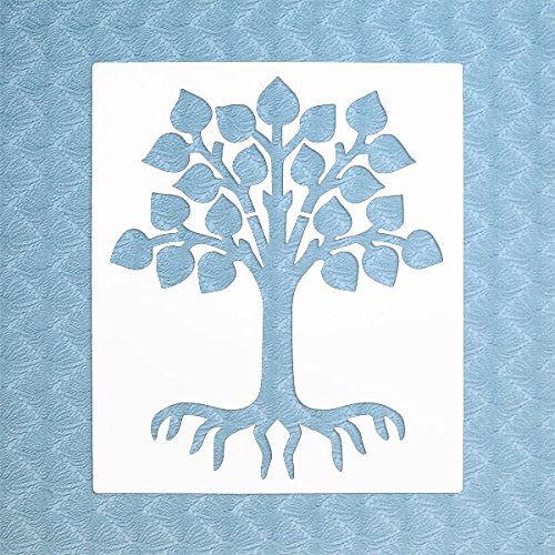 Product Cover Stencil by The Bodhi Tribe- Tree of Life Yoga Stencil For DIY Painting Projects